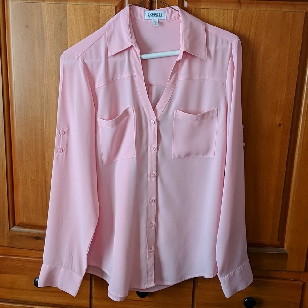 Pink Express button down blouse